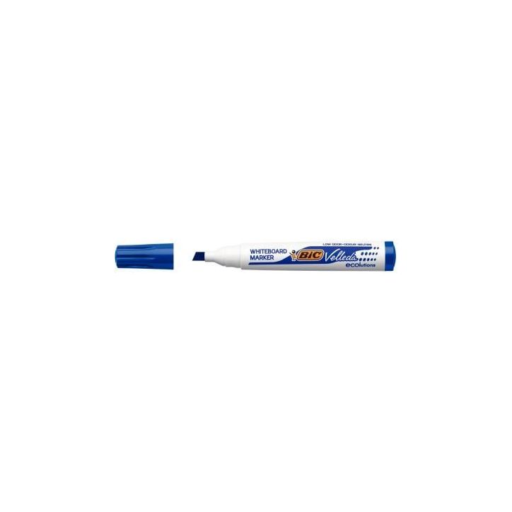 BIC Velleda 1751 ECOlutions Feutres pour Tableau Blanc Effaçables à  Sec à  Pointe Moyenne Biseautée - Bleu