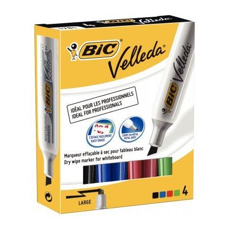 Achetez BIC Velleda Feutres 1781 pour Tableau Blanc Effaçables à  Sec Pointe Biseau Large - Coule..
