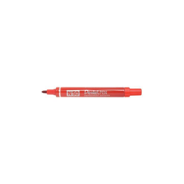 Boîte de 12 marqueurs permanents N50 pointe ogive rouges DZN50ROUGE PENTEL