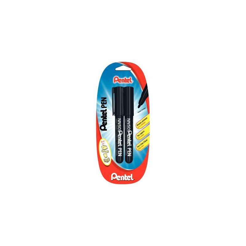 Achetez Blister de 2 marqueurs permanents NN50 noirs 086004 PENTEL pas cher sur Ma Rentrée Scolaire