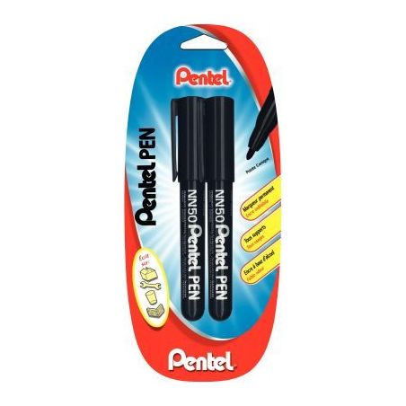 Achetez Blister de 2 marqueurs permanents NN50 noirs 086004 PENTEL pas cher sur Ma Rentrée Scolaire