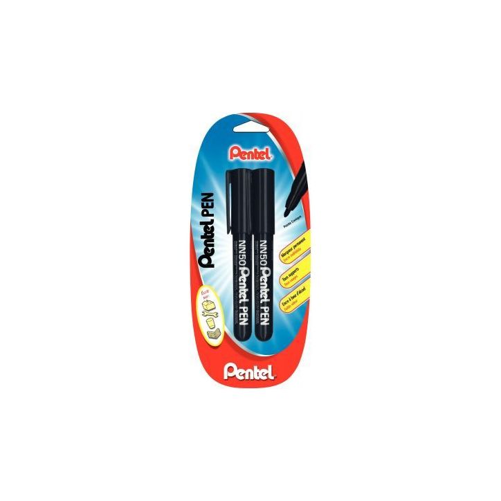 Blister de 2 marqueurs permanents NN50 noirs 086004 PENTEL