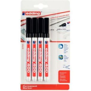 Achetez Blister de 4 marqueurs permanents E400 noir 4836001 EDDING pas cher sur Ma Rentrée Scolaire