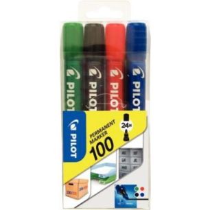 Achetez Set de 4 marqueurs permanents 100 pointe ogive assortis 3131910501725 PILOT pas cher sur Ma ..