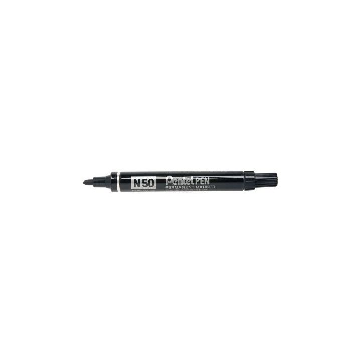 Boîte de 12 marqueurs permanents N50 pointe ogive noirs DZ050NOIR PENTEL