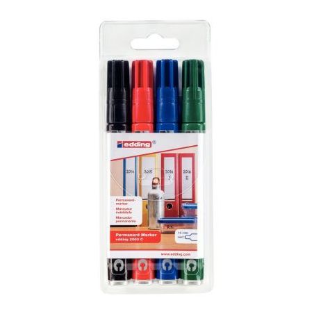 Achetez Blister de 4 marqueurs permanents 2000C assortis 4-2000C-4 EDDING pas cher sur Ma Rentrée S..