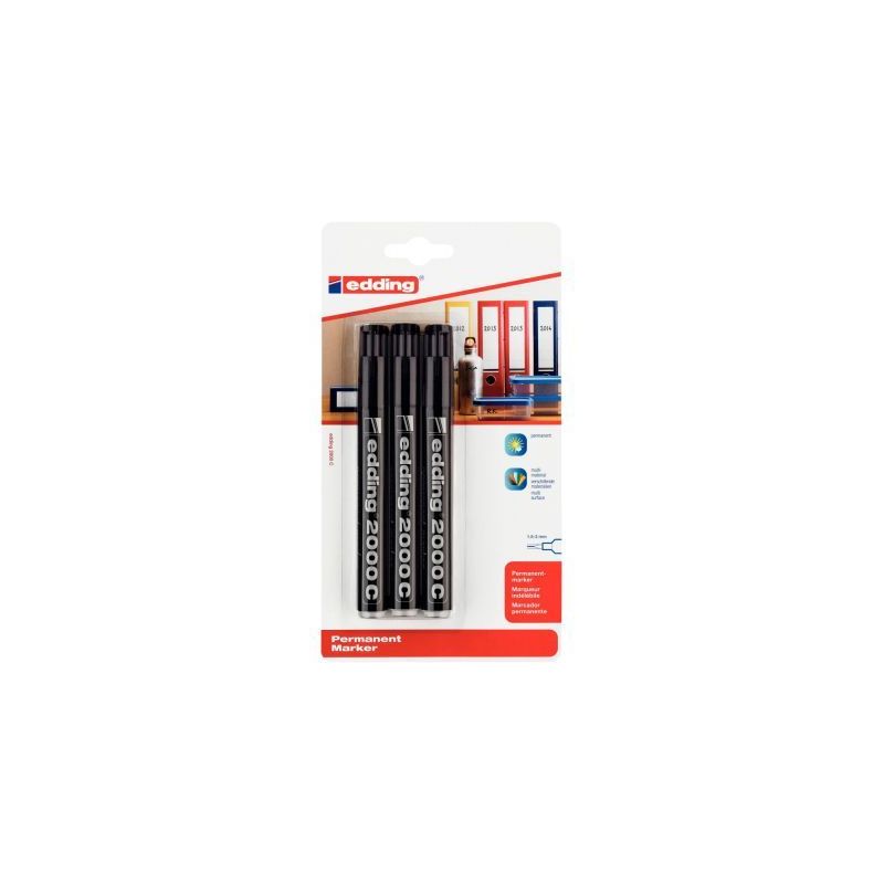 Achetez Blister de 3 marqueurs permanents 2000C noirs 4-2000C-3-10 EDDING pas cher sur Ma Rentrée S.. Achetez Blister de 3 marqueurs permanents 2000C noirs 4-2000C-3-10 EDDING pas cher sur Ma Rentrée S..