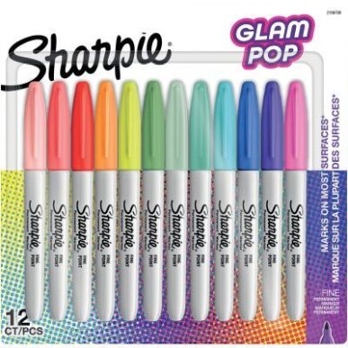 Achetez Blister de 12 marqueurs permanent Sharpie Glam Pop 2198780 SHARPIE pas cher sur Ma Rentrée ..