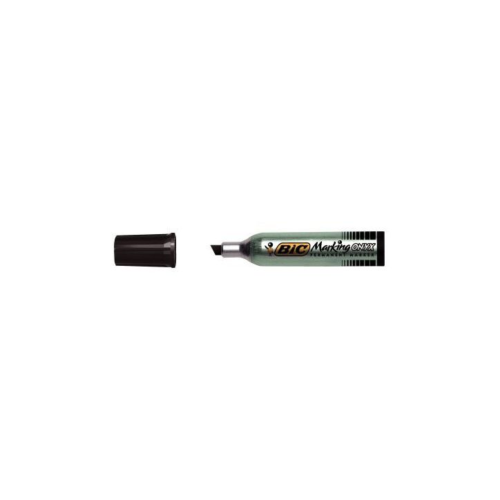 Boîte de 12 marqueurs permanents ONYX 1481 pointe biseautée noirs 8418133 ONYX BIC