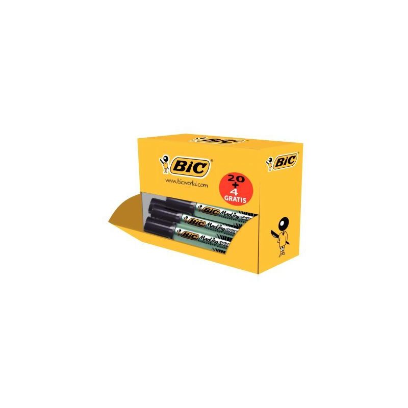 Achetez Pack de 24 marqueurs 1481 pointe biseautée dont 4 gratuits noir 942918 ONYX BIC pas cher su.. Achetez Pack de 24 marqueurs 1481 pointe biseautée dont 4 gratuits noir 942918 ONYX BIC pas cher su..