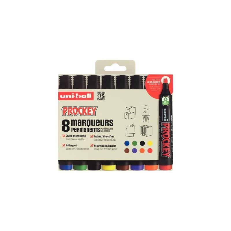 Achetez UNI-BALL Pochette de 8 marqueurs permanent PROCKEY pointe biseautée. Assortis pas cher sur .. Achetez UNI-BALL Pochette de 8 marqueurs permanent PROCKEY pointe biseautée. Assortis pas cher sur ..
