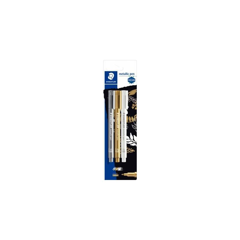 Achetez Blister de 3 marqueurs métallique blanc, or et argent 8323-S BK3 STAEDTLER pas cher sur Ma .. Achetez Blister de 3 marqueurs métallique blanc, or et argent 8323-S BK3 STAEDTLER pas cher sur Ma ..