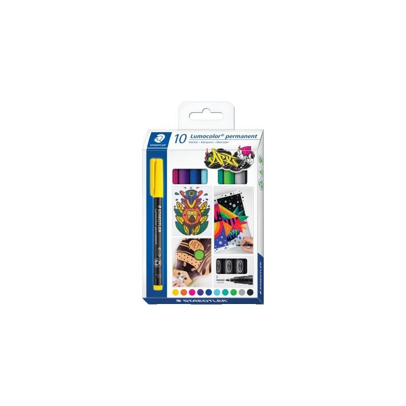 Achetez Pochette de 10 feutres Lumocolor permanent 0,6mm  assortis 318C10 LUMOCOLOR STAEDTLER pas ch..