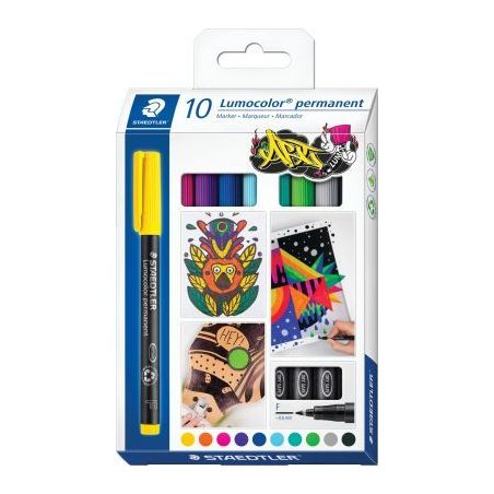 Achetez Pochette de 10 feutres Lumocolor permanent 0,6mm assortis 318C10 LUMOCOLOR STAEDTLER pas ch..