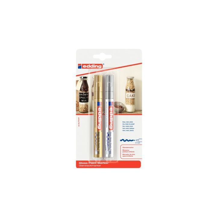 Blister de 2 marqueurs 750 or / argent 4-750-2-1-53 EDDING