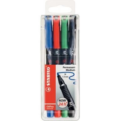 Achetez Pochette de 4 feutres OhPen permanent 1 mm assortis 843/4 OHPEN STABILO pas cher sur Ma Rent..