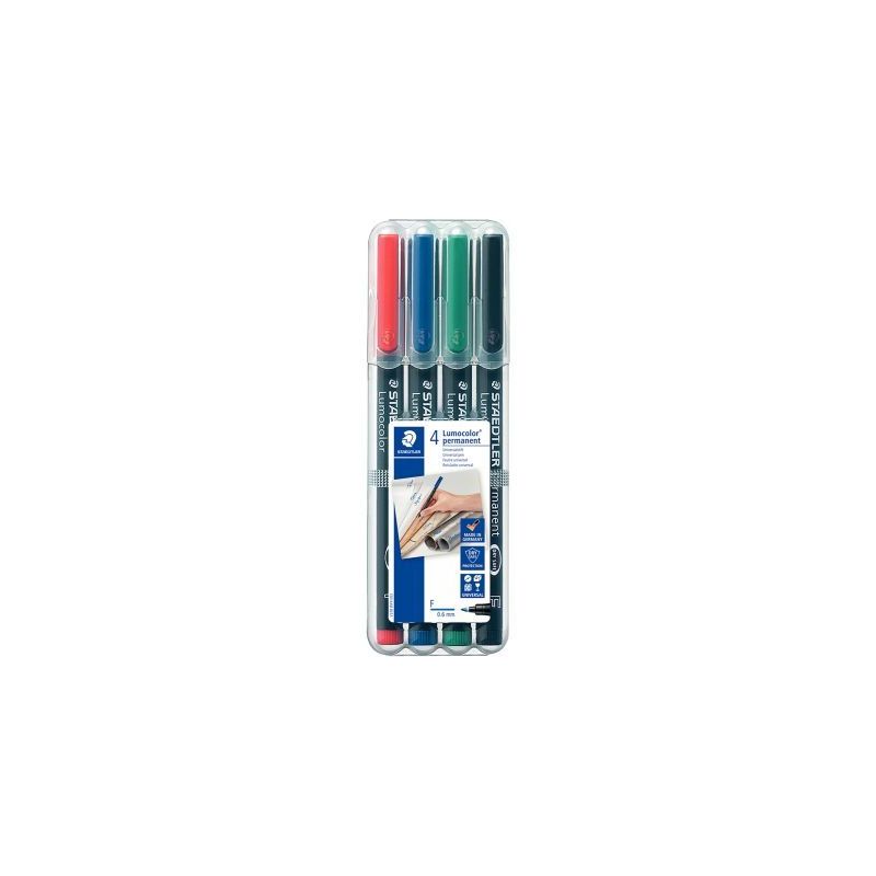 Achetez STAEDTLER Pochette de 4 feutres pour rétroprojection pointe fine encre permanente assortis ..