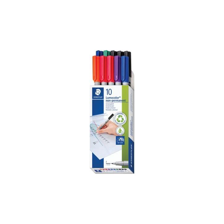 Pochette de 10 feutres Lumocolor effaçables 0,6mm assortis 316B10 LUMOCOLOR STAEDTLER