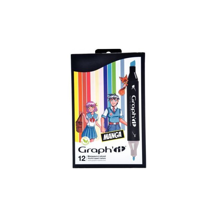 Pochette de 12 markers graph'it manga GI00126