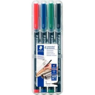Achetez STAEDTLER Pochette de 4 feutres multi-usages LUMOCOLOR Encre permanente assortis. Pointe sup..