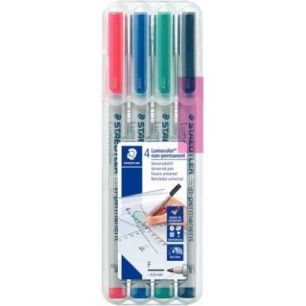 Achetez STAEDTLER Pochette de 4 feutres pour rétroprojection pointe fine encre soluble coloris asso..
