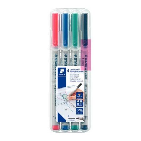 Achetez STAEDTLER Pochette de 4 feutres pour rétroprojection pointe fine encre soluble coloris asso..