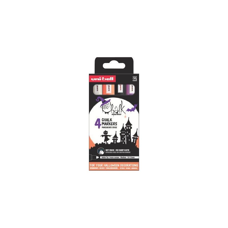 Achetez Pochette de 4 marqueurs Chalk Marker Halloween PWE5M/4PFASSF61 UNIBALL pas cher sur Ma Rentr.. Achetez Pochette de 4 marqueurs Chalk Marker Halloween PWE5M/4PFASSF61 UNIBALL pas cher sur Ma Rentr..