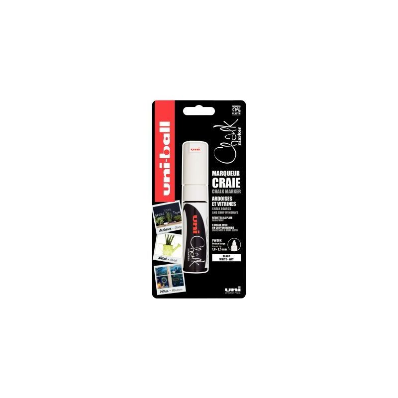 Achetez Blister de 1 marqueur craie Chalk pointe biseautée blanc PWE8KX1 PF BL POSCA UNIBALL pas ch.. Achetez Blister de 1 marqueur craie Chalk pointe biseautée blanc PWE8KX1 PF BL POSCA UNIBALL pas ch..