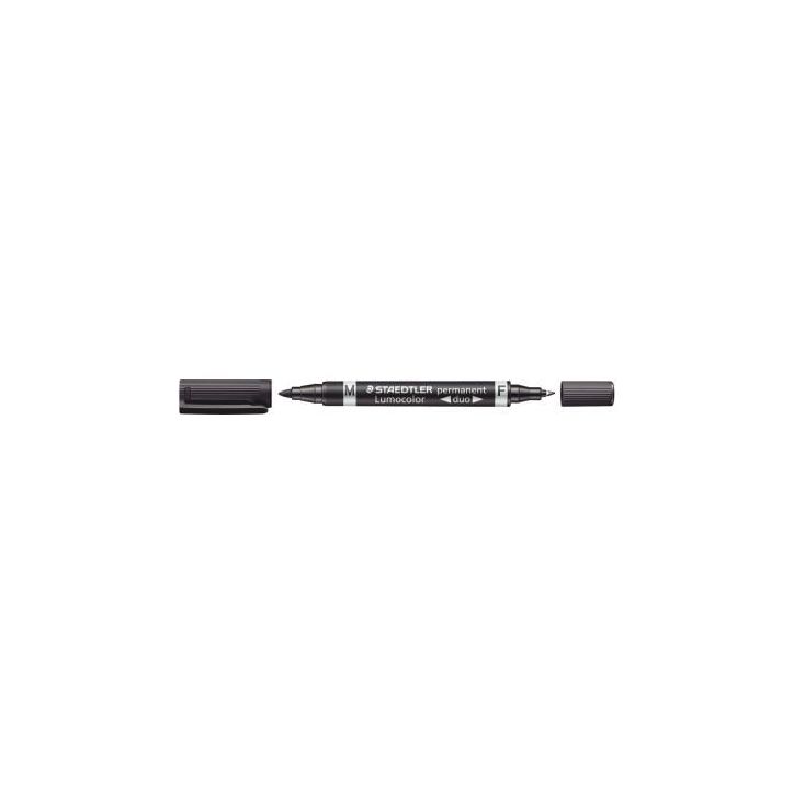 STAEDTLER Marqueurs LUMOCOLOR permanents double pointe - Coloris Noir