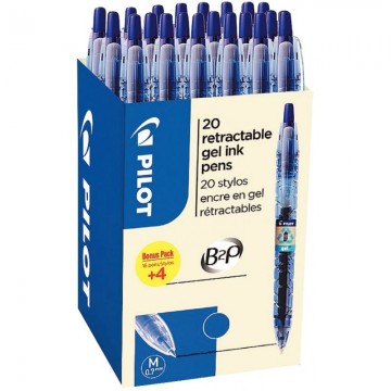 Ecopack 20 stylos gel B2P bleus dont 4 offerts 3131910520023 PILOT