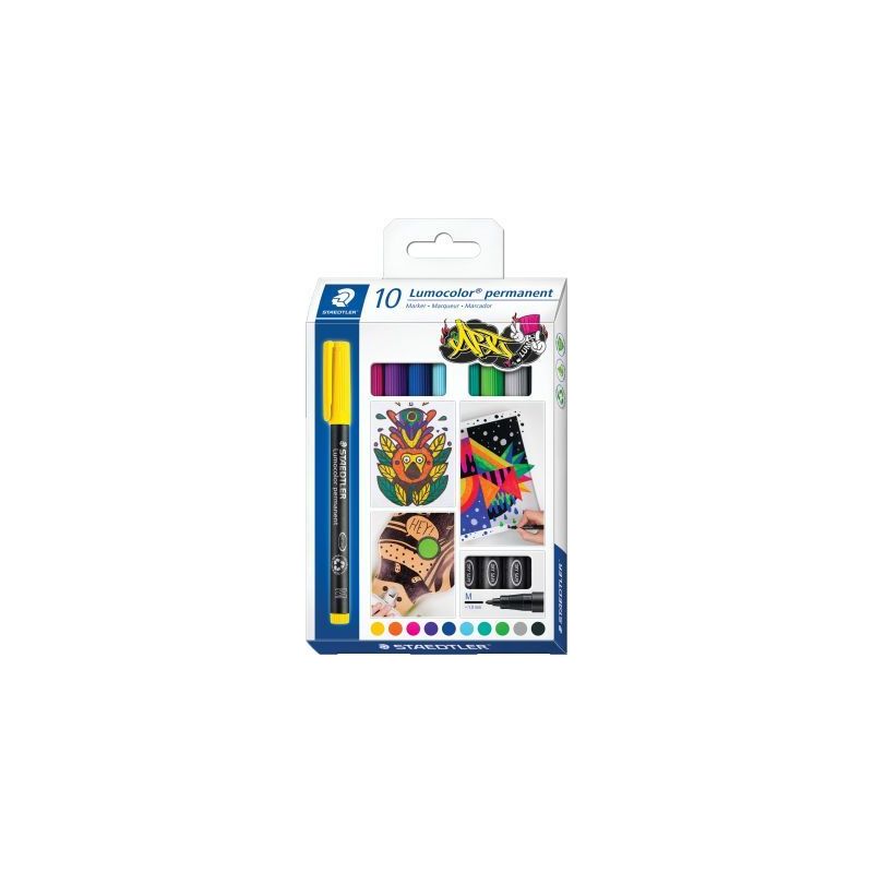 Achetez Pochette de 10 feutres Lumocolor permanents 1,0mm assortis 317C10 LUMOCOLOR STAEDTLER pas ch..