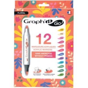 Achetez Pochette de 12 marqueurs Graph It floral GG09944 pas cher sur Ma Rentrée Scolaire