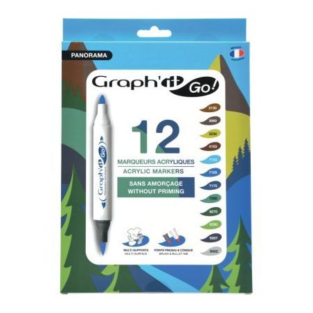 Achetez Pochette de 12 marqueurs Graph It Panorama GG09945 pas cher sur Ma Rentrée Scolaire