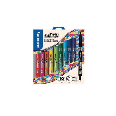 Achetez Pochette de 10 marqueurs Twin Marker assortis 3131910437574 PILOT pas cher sur Ma Rentrée S..