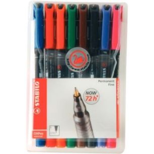 Achetez Pochette de 8 feutres de rétroprojection à  encre indélébile pointe fine 0,7mm 842/8 ST..