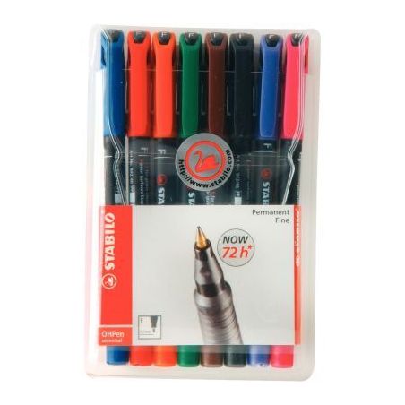 Achetez Pochette de 8 feutres de rétroprojection à  encre indélébile pointe fine 0,7mm 842/8 ST..