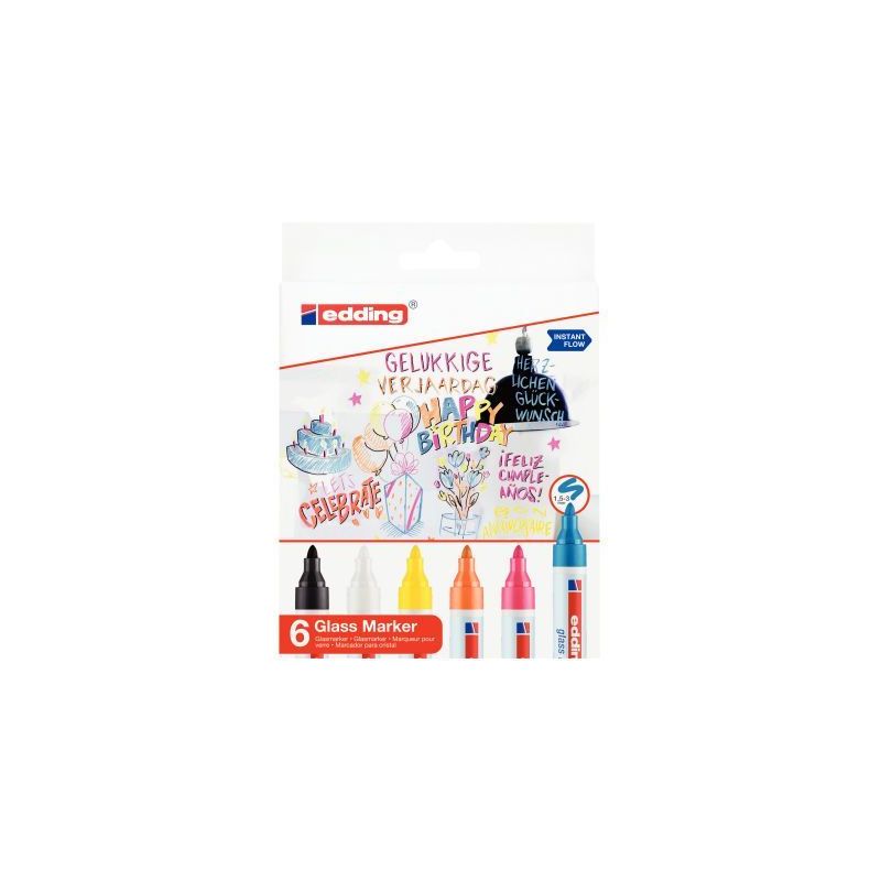 Achetez Pochette de 6 marqueurs verre E-95 assortis 4-95-6 EDDING pas cher sur Ma Rentrée Scolaire Achetez Pochette de 6 marqueurs verre E-95 assortis 4-95-6 EDDING pas cher sur Ma Rentrée Scolaire