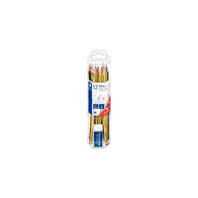 Achetez Boîte de 12 crayons graphite Staedtler Noris 120 HB avec 1 mini gomme offert 61 120P1 STAED..