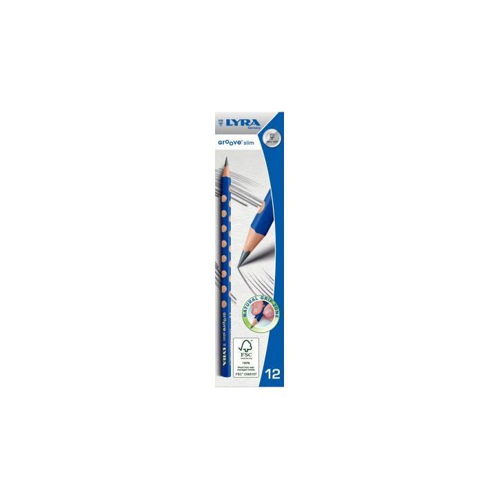 Boite de 12 crayons triangulaires graphite HB Groove slim L1760100 LYRA