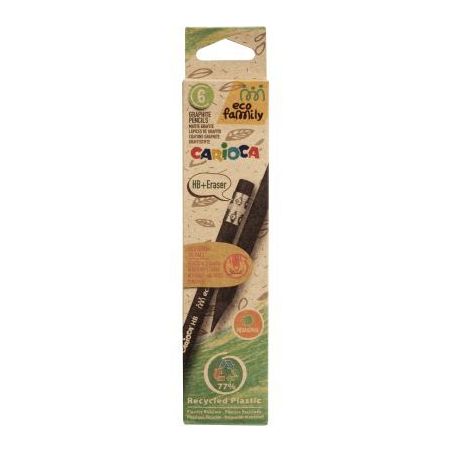 Achetez Pochette de 6 crayons graphite Éco family HB bout gomme 43091 CARIOCA pas cher sur Ma Rentr..
