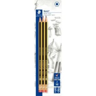 Achetez Blister de 3 crayons graphite Noris HB gomme 122-2BK3DA NORIS STAEDTLER pas cher sur Ma Rent..
