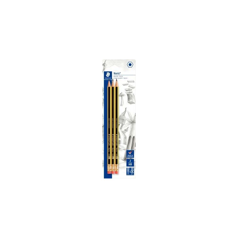 Achetez Blister de 3 crayons graphite Noris HB gomme 122-2BK3DA NORIS STAEDTLER pas cher sur Ma Rent.. Achetez Blister de 3 crayons graphite Noris HB gomme 122-2BK3DA NORIS STAEDTLER pas cher sur Ma Rent..