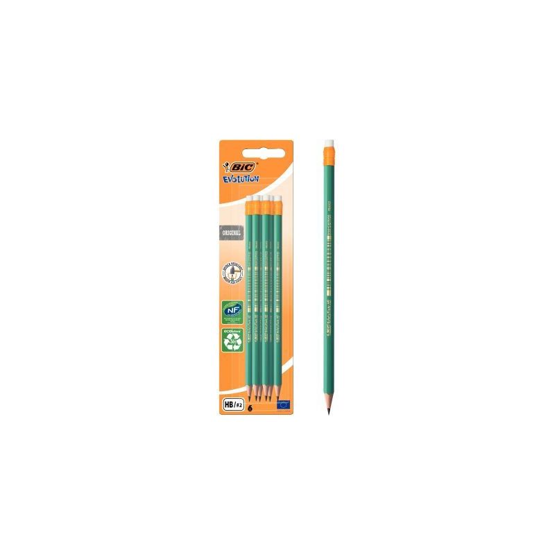 Achetez Blister de 6 crayons graphite HB Évolution HB gomme 512026 BIC pas cher sur Ma Rentrée Sco.. Achetez Blister de 6 crayons graphite HB Évolution HB gomme 512026 BIC pas cher sur Ma Rentrée Sco..