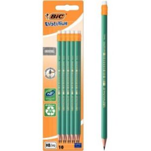 Achetez Blister de 10 crayons graphite HB Évolution HB gomme 512027 BIC pas cher sur Ma Rentrée Sc..