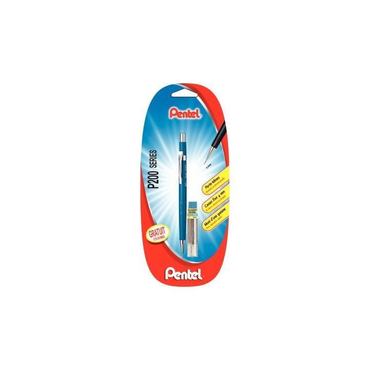 Blister de 1 portemine P200 0,7mm + mines offertes 920701 PENTEL