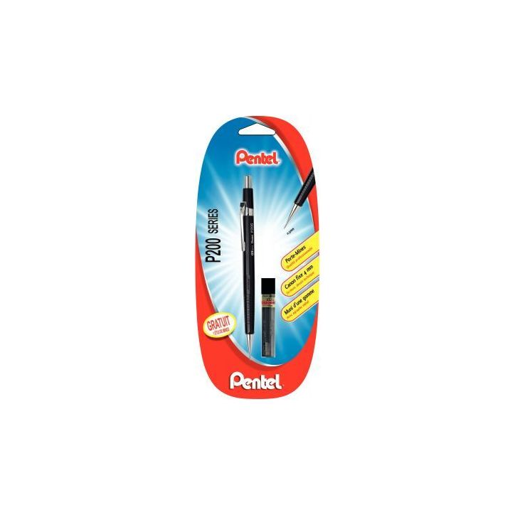 Blister de 1 portemine P200 0,5mm + mines offertes 920501 PENTEL