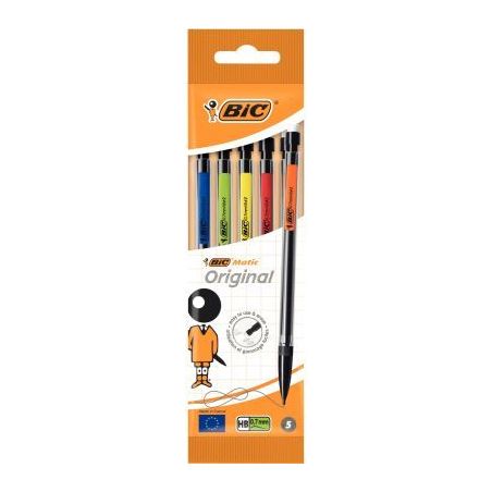 Achetez Blister de 5 portemines Matic classique 0,7mm assortis 875586 BIC pas cher sur Ma Rentrée S..