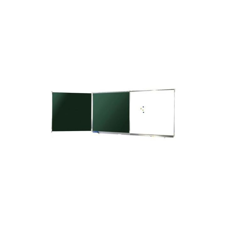 Tableau triptyque mixte ext blanc/int vert émaillé 120x400 + auget 4900007 VANERUM