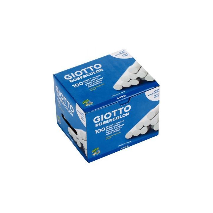 Boîte de 100 craies cylindriques Robercolor blanc F538800 GIOTTO