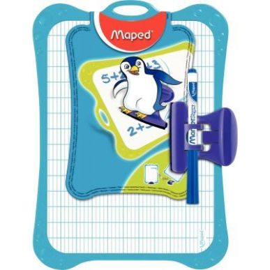 Achetez Ardoise effaçable à  sec 20 x 28,5 cm Une face unie pour dessiner et une face seyès pour..